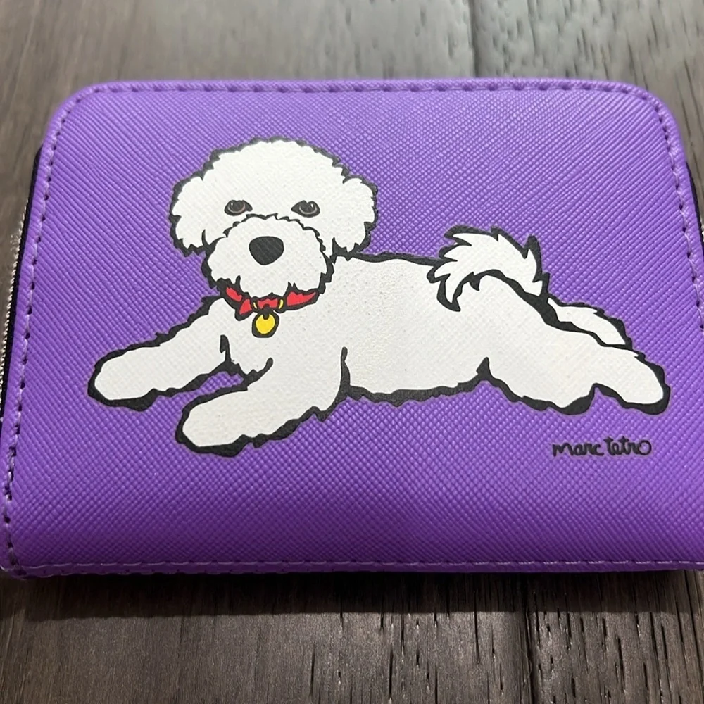 Marc Tetro bichon frise wristlet wallet